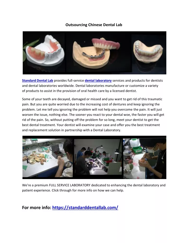outsourcing chinese dental lab