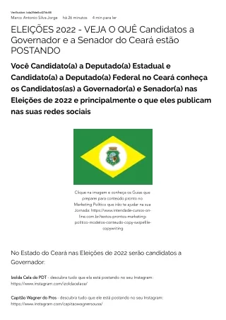 ELEIÇÕES 2022 - VEJA O QUÊ Candidatos a Governador e a Senador do Ceará estão POSTANDO