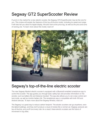 segway gt2 superscooter review