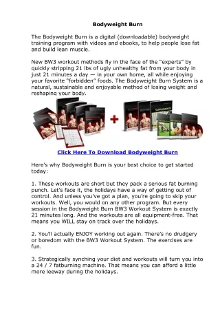 bodyweight burn