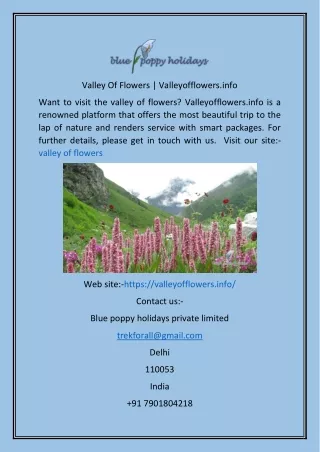 Valley Of Flowers  Valleyofflowers.info