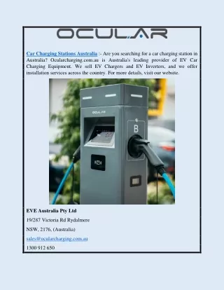 Car Charging Stations Australia | Ocularcharging.com.au