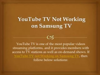 YouTube TV Not Working on Samsung TV