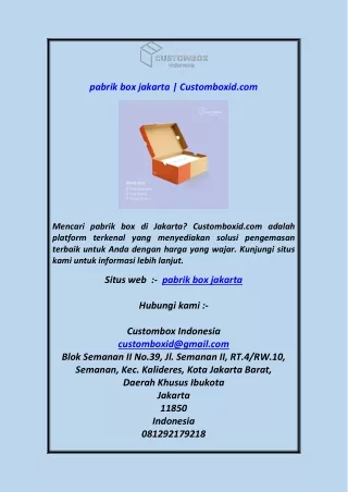 pabrik box jakarta  Customboxid.com