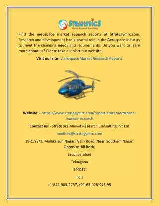 find the aerospace market research reports