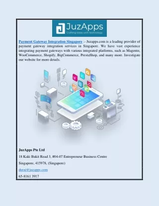 Payment Gateway Integration Singapore | Juzapps.com