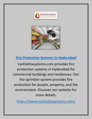 Fire Protection Systems in Hyderabad | Vashishtasystems.com