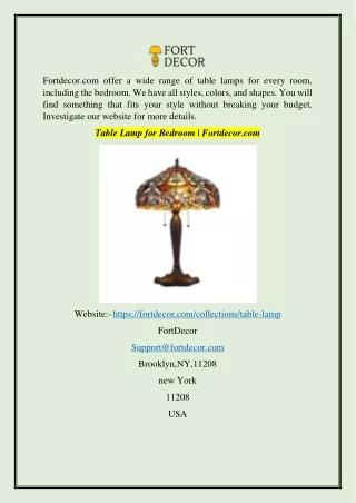 Table Lamp for Bedroom  Fortdecor.com