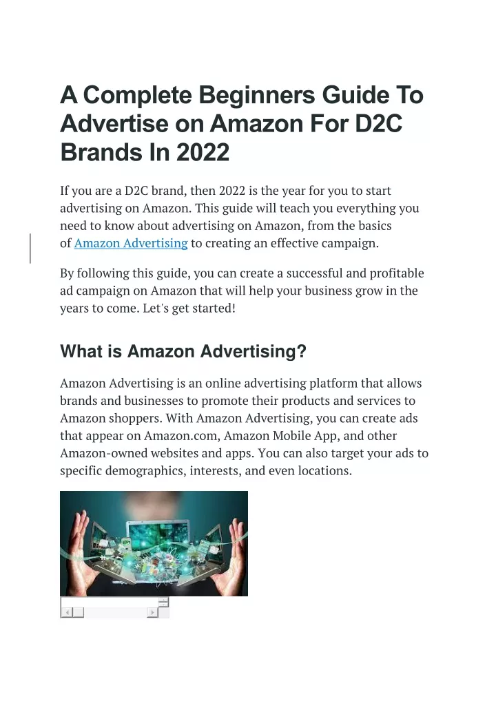 a complete beginners guide to advertise on amazon