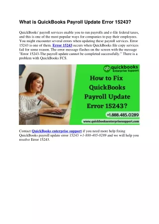 what is quickbooks payroll update error 15243