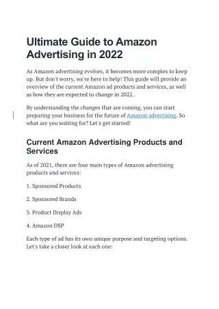 ultimate guide to amazon advertising in 2022