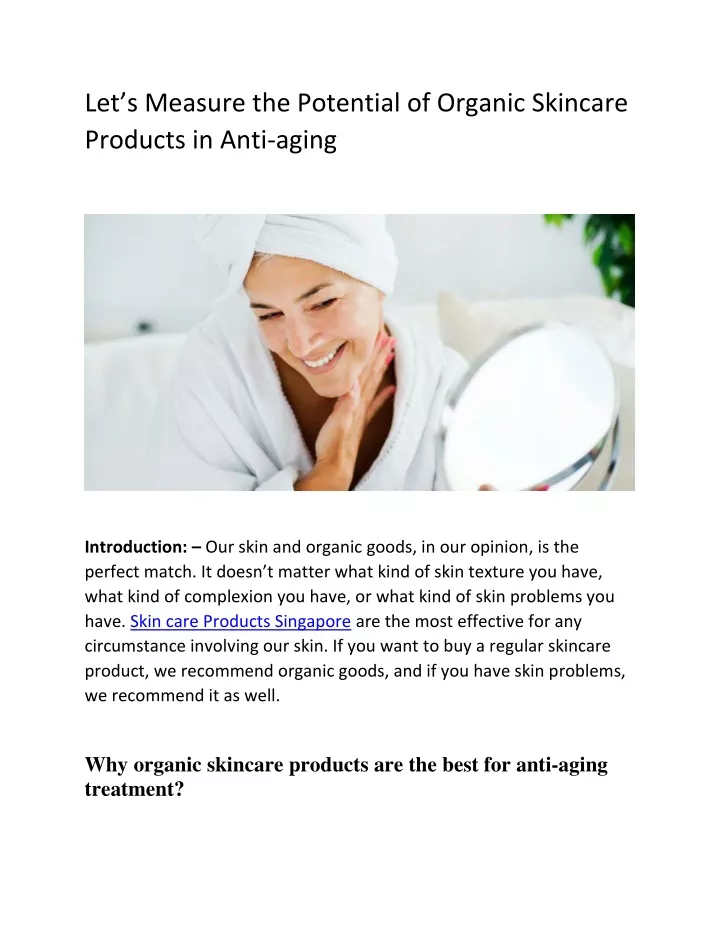 let s measure the potential of organic skincare