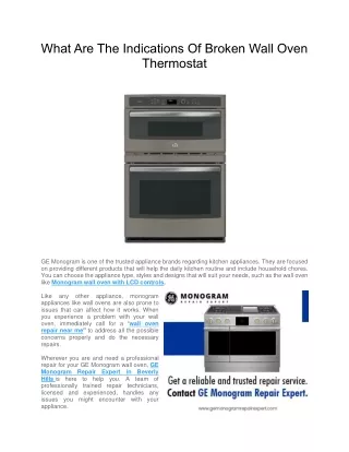 What Are The Indications Of Broken Wall Oven Thermostat