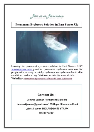 Permanent Eyebrows Solution in East Sussex Uk | Jemmajarman.com