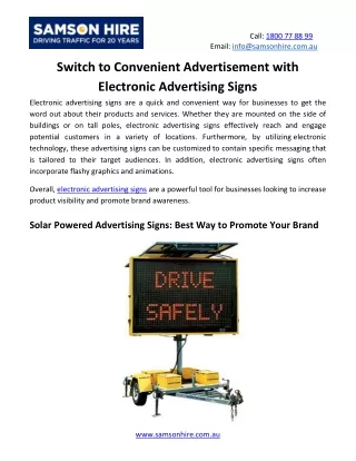 Switch to Convenient Advertisement with Electronic Advertising Signs