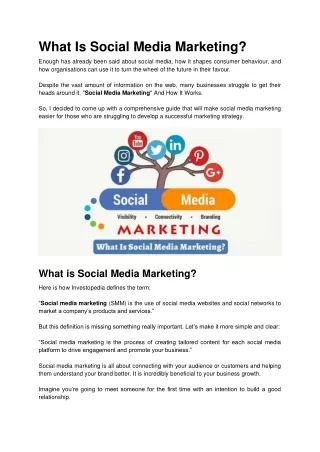 What Is Social Media Marketing.