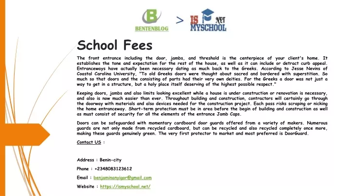 presentation public school fees