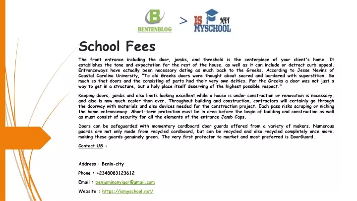 presentation school fees structure