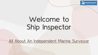 All About An Independent Marine Surveyor