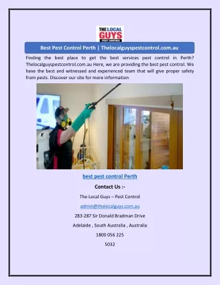 Best Pest Control Perth | Thelocalguyspestcontrol.com.au