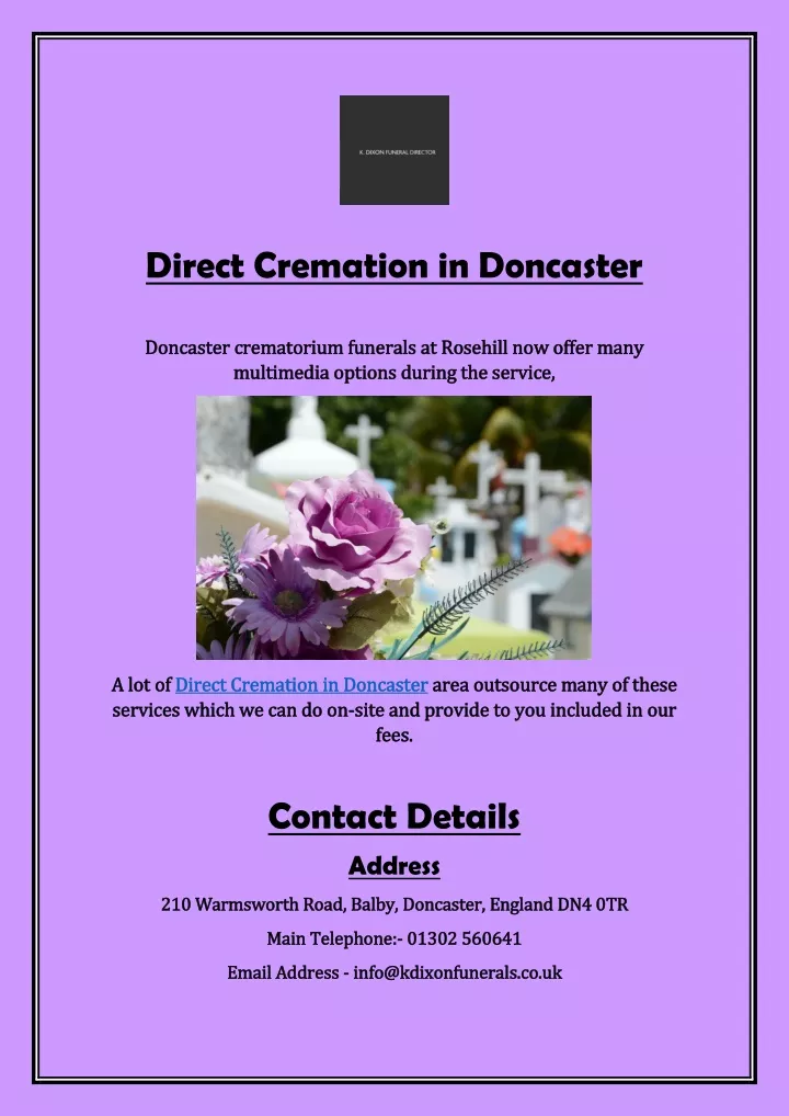 direct cremation in doncaster