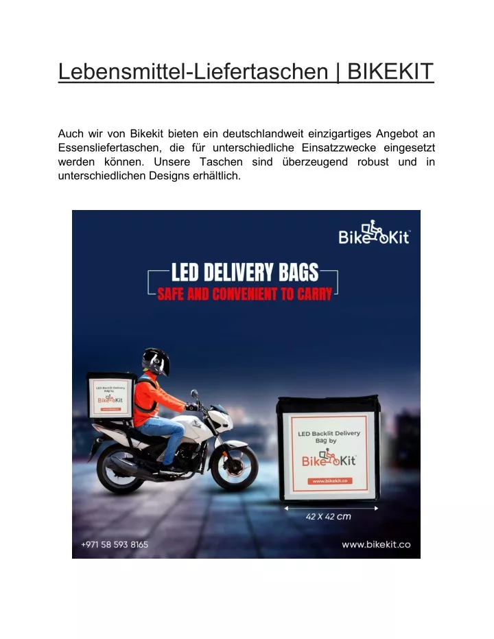 lebensmittel liefertaschen bikekit