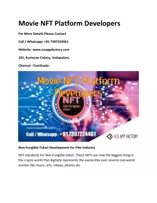 movie nft platform developers