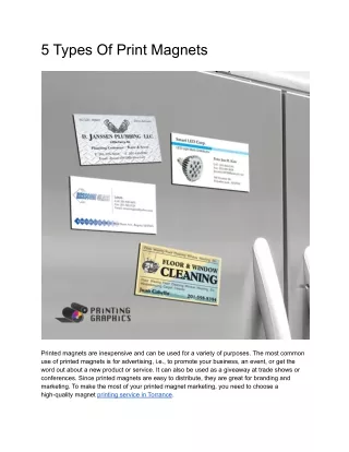 5 Types Of Print Magnets