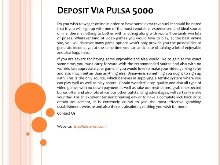 deposit via pulsa 5000