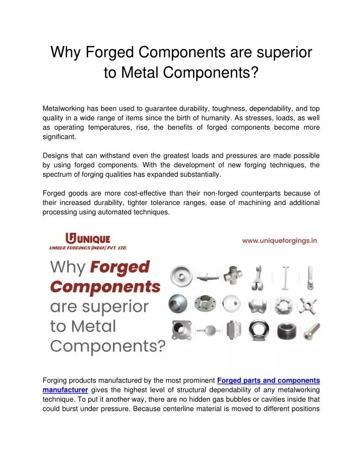 why forged components are superior to metal