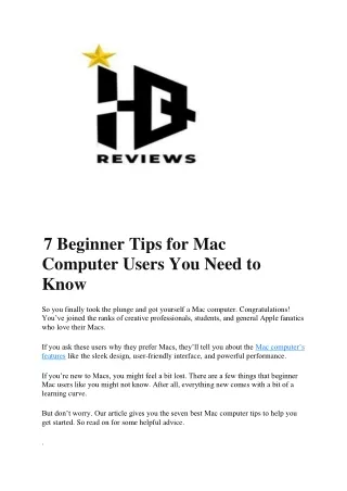 7 beginner tips for mac computer users you need