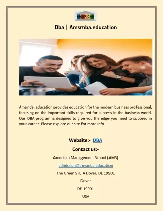 Dba | Amsmba.education