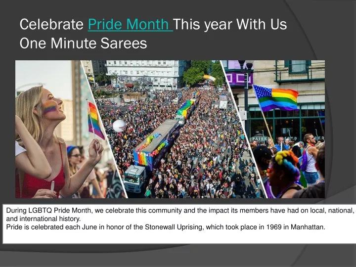 celebrate pride month this year with us one minute sarees