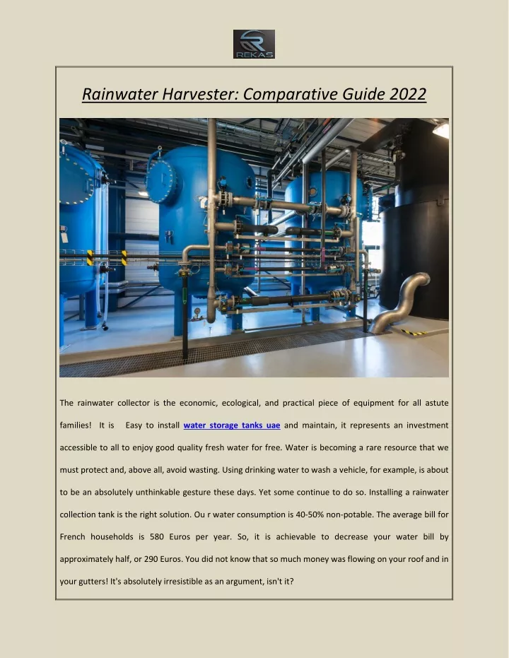 rainwater harvester comparative guide 2022