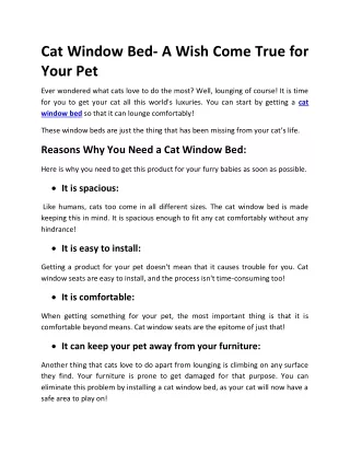 cat window bed a wish come true for your pet