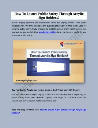 how to ensure public safety through acrylic sign