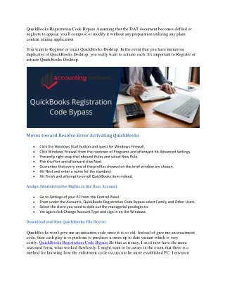 quickbooks registration code bypass assuming that