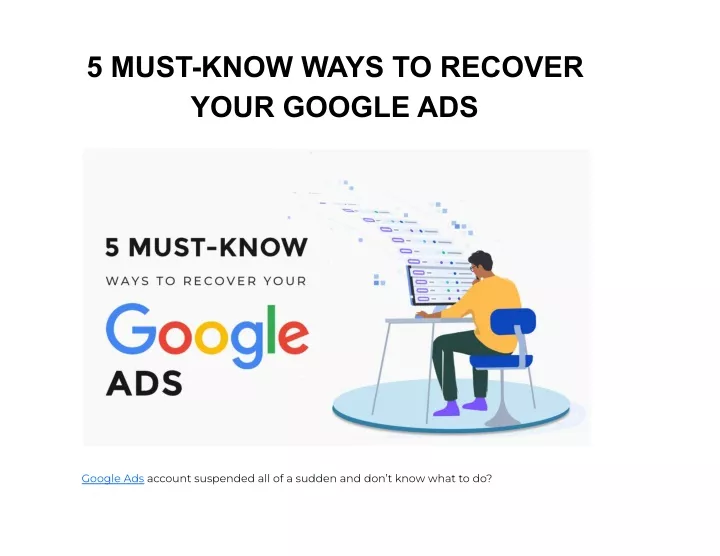 5 must know ways to recover your google ads