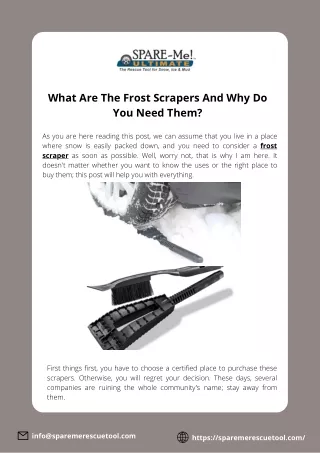 Order The Best Quality Frost Scraper For Your Car - Spare Me Rescue Tool