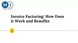 invoice factoring how does it work and benefits
