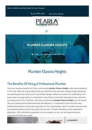 Plumber Elanora Heights