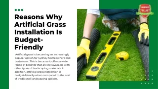 Reasons Why Artificial Grass Installation Is Budget-Friendly
