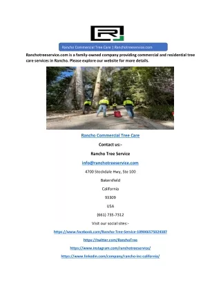 Rancho Commercial Tree Care | Ranchotreeservice.com