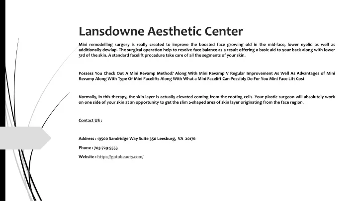 lansdowne aesthetic center