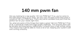 140 mm fan vs 12p mm fan