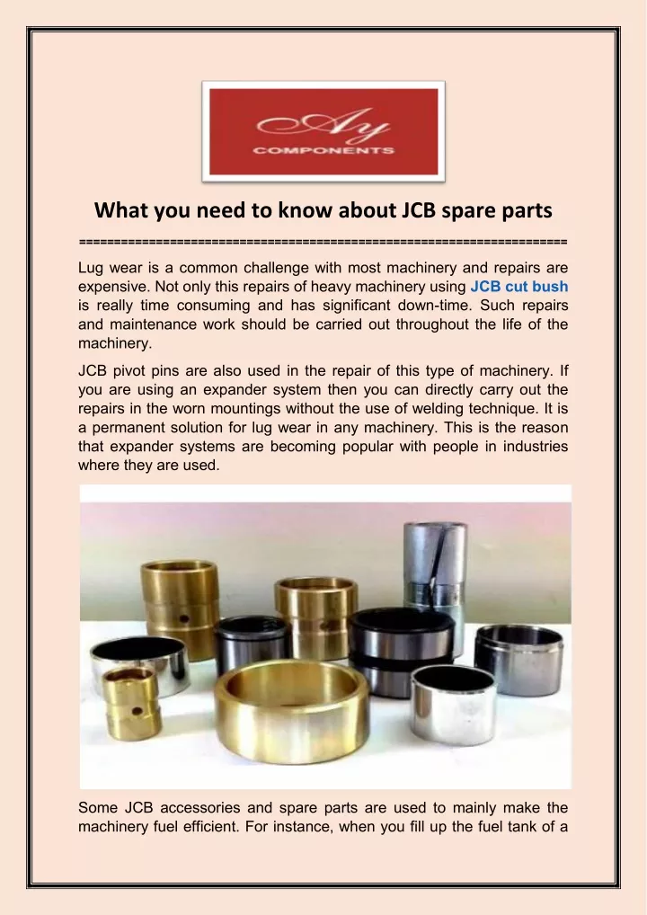 what you need to know about jcb spare parts