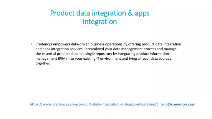 product data integration apps integration
