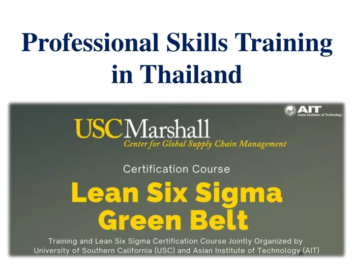 professional skills training in thailand