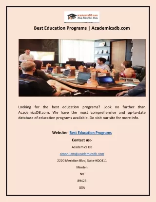 Best Education Programs  Academicsdb