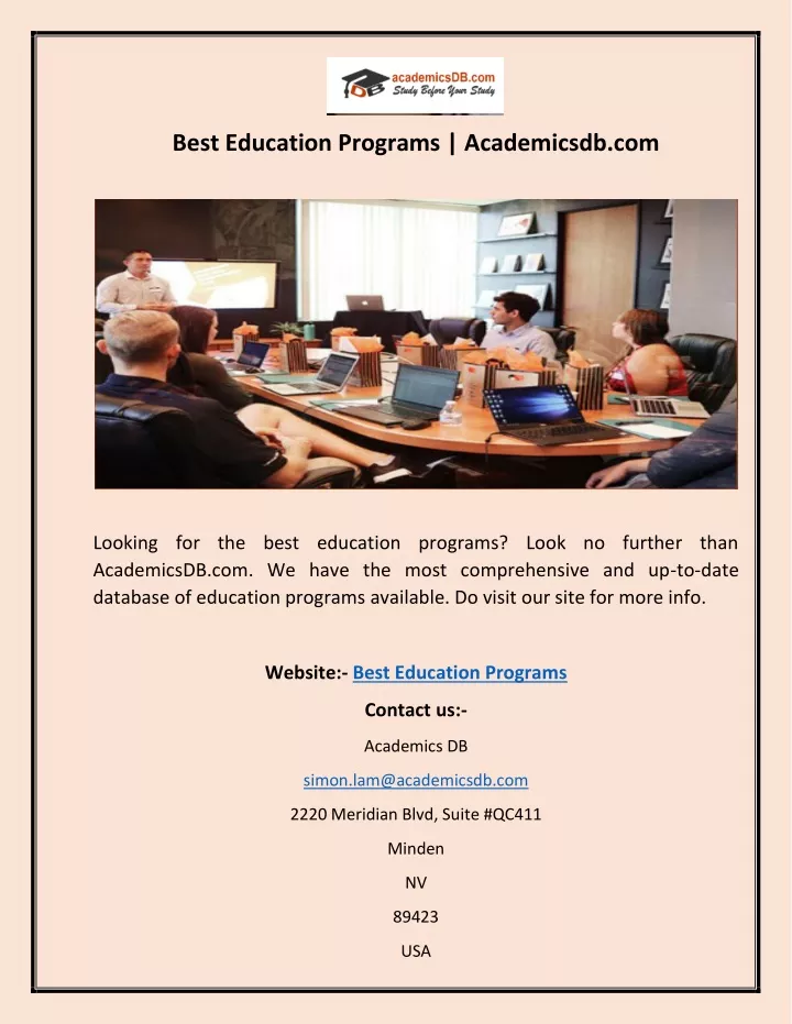 best education programs academicsdb com